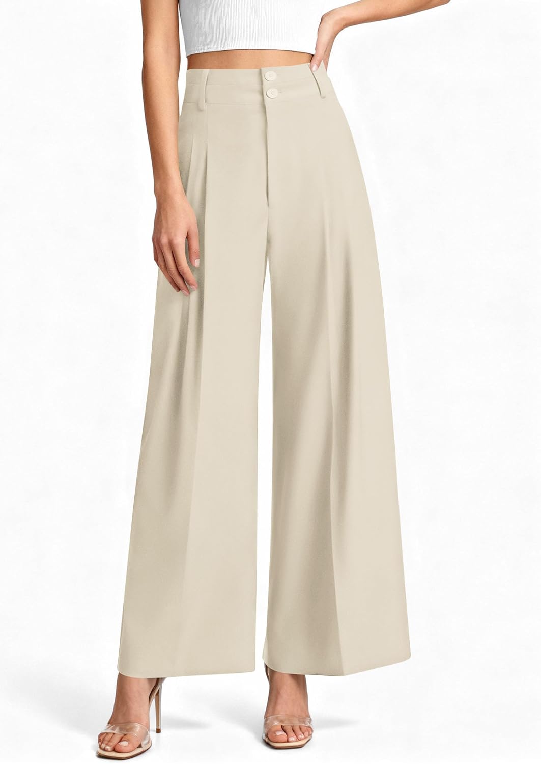 PRETTYGARDEN Women's High Waisted Wide Leg Dress Pants
