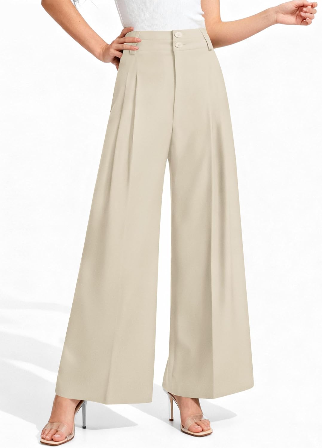 PRETTYGARDEN Women's High Waisted Wide Leg Dress Pants