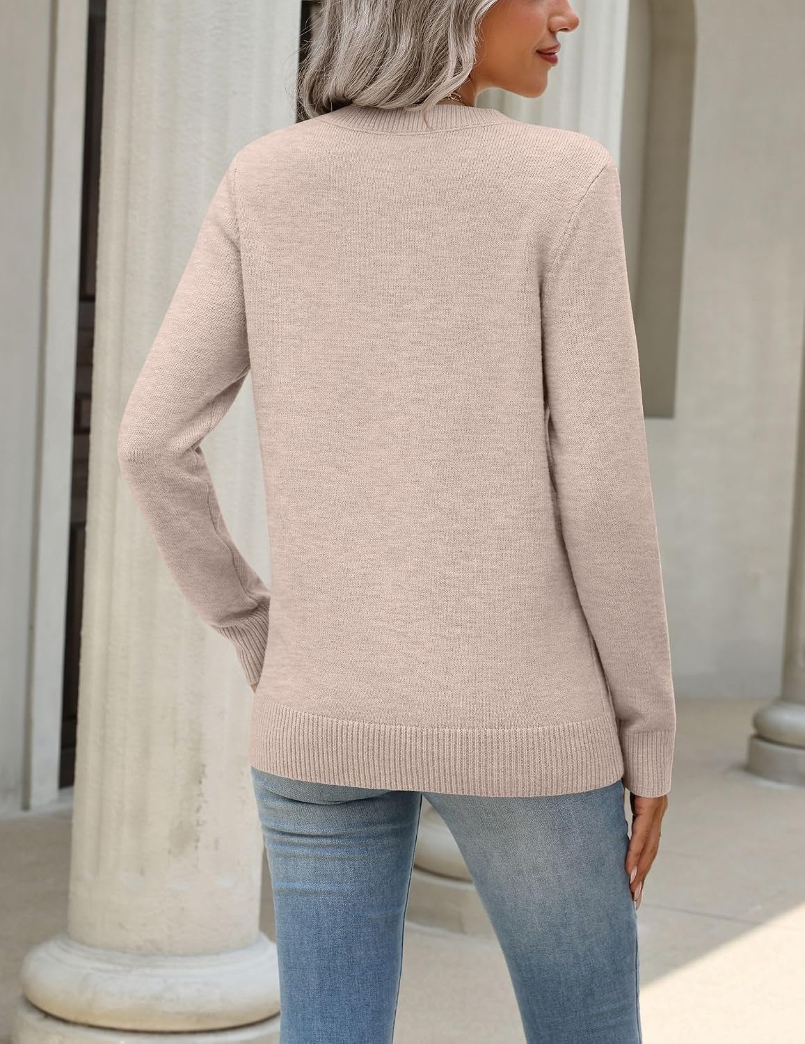 Zeagoo Womens Wool Blend Sweater Crewneck Long Sleeve Tops Fashion Clothing